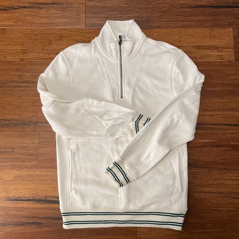 J. Crew White / Cream Half-zip Cotton Sweater